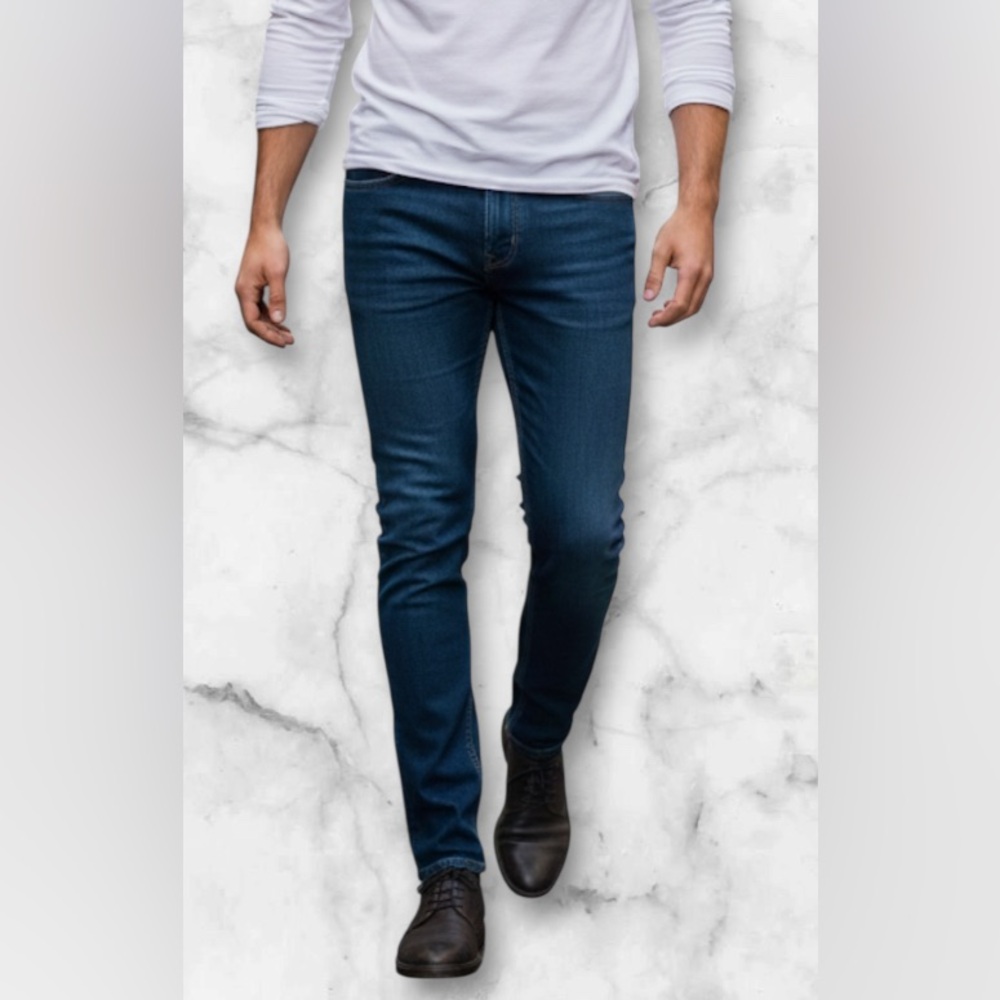 Old Navy Men’s Skinny Built in Tough Built in Flex Dark Wash Jeans Size 34/34 - Picture 6 of 9